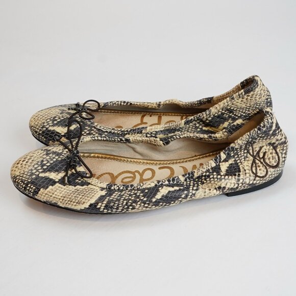 Sam Edelman Felicia Ballet Flat Snake Print - Size 8 - Picture 3 of 7